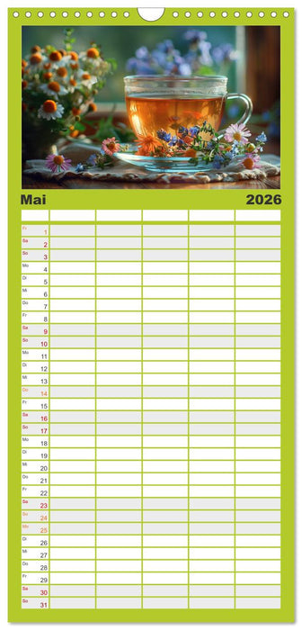 Teezeit Träume (CALVENDO Familienplaner 2026)