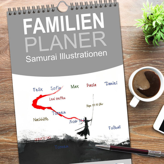 Samurai Illustrationen (CALVENDO Familienplaner 2026)