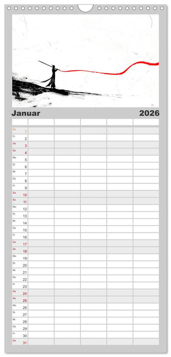 Samurai Illustrationen (CALVENDO Familienplaner 2026)