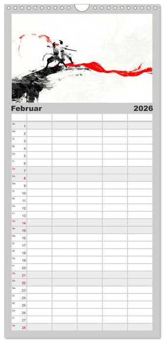 Samurai Illustrationen (CALVENDO Familienplaner 2026)