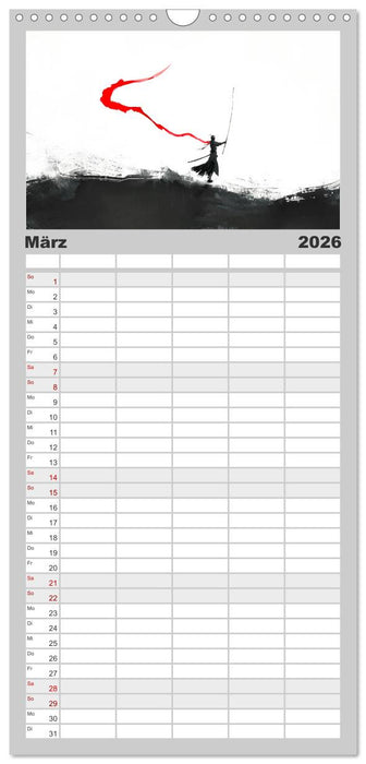 Samurai Illustrationen (CALVENDO Familienplaner 2026)