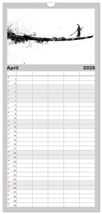 Samurai Illustrationen (CALVENDO Familienplaner 2026)