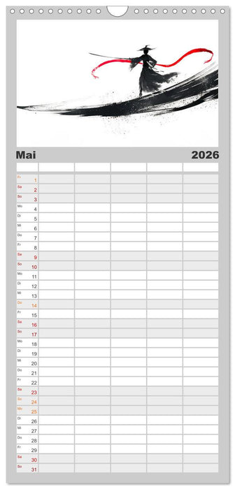 Samurai Illustrationen (CALVENDO Familienplaner 2026)