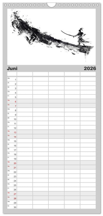 Samurai Illustrationen (CALVENDO Familienplaner 2026)