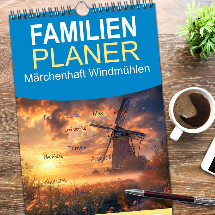Märchenhaft Windmühlen (CALVENDO Familienplaner 2026)