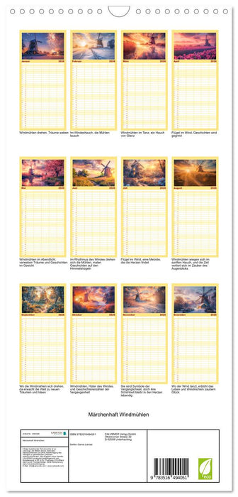 Märchenhaft Windmühlen (CALVENDO Familienplaner 2026)