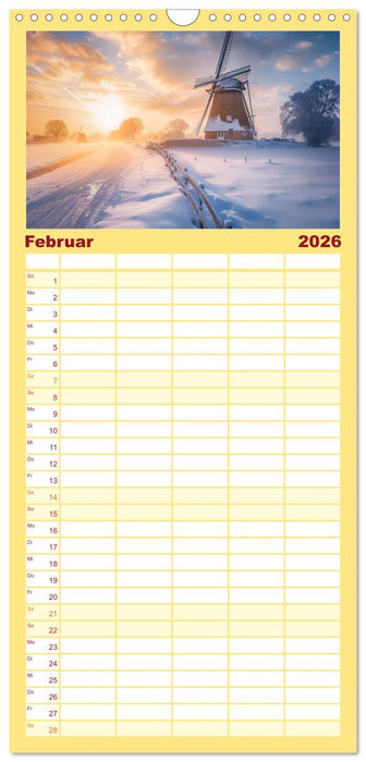 Märchenhaft Windmühlen (CALVENDO Familienplaner 2026)