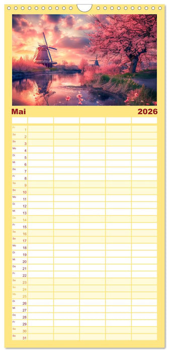 Märchenhaft Windmühlen (CALVENDO Familienplaner 2026)