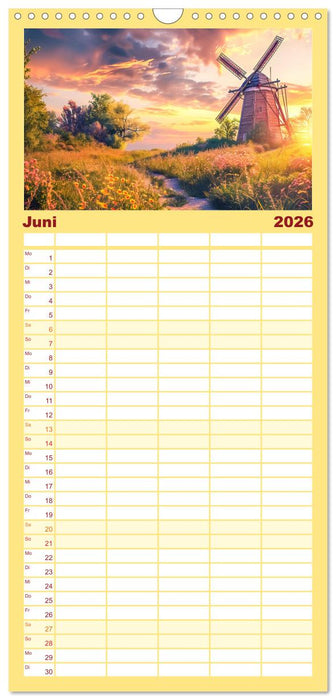Märchenhaft Windmühlen (CALVENDO Familienplaner 2026)