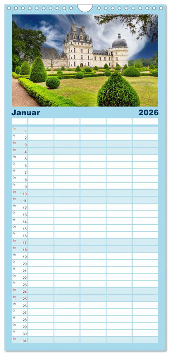 Châteaux. Im Tal der Loire (CALVENDO Familienplaner 2026)