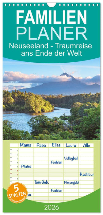 Neuseeland - Traumreise ans Ende der Welt (CALVENDO Familienplaner 2026)
