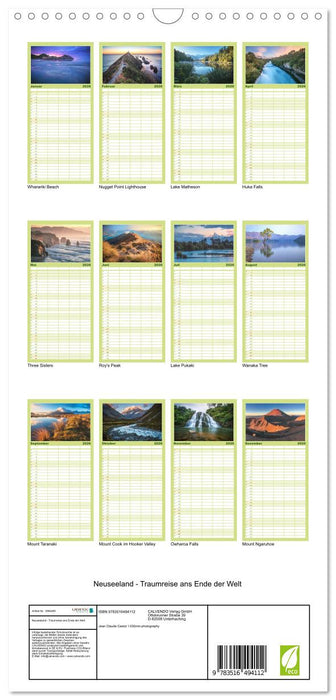 Neuseeland - Traumreise ans Ende der Welt (CALVENDO Familienplaner 2026)