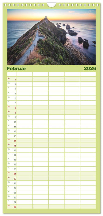 Neuseeland - Traumreise ans Ende der Welt (CALVENDO Familienplaner 2026)