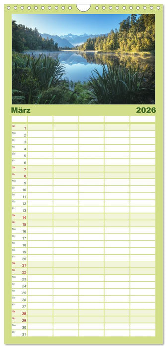 Neuseeland - Traumreise ans Ende der Welt (CALVENDO Familienplaner 2026)