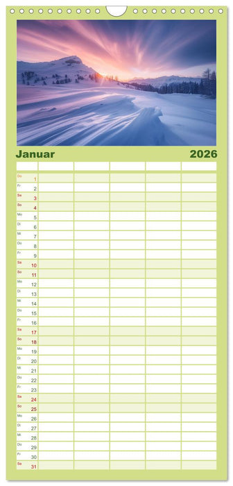 Im Reich der Berge (CALVENDO Familienplaner 2026)