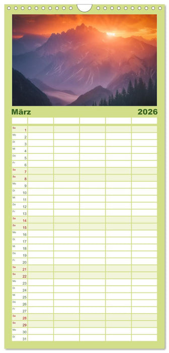 Im Reich der Berge (CALVENDO Familienplaner 2026)