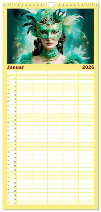 Maskerade Deluxe (CALVENDO Familienplaner 2026)