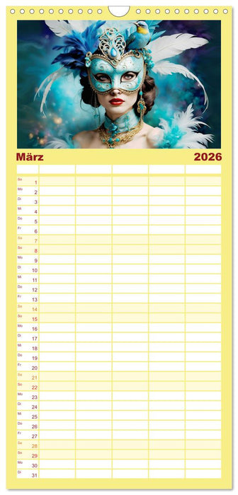 Maskerade Deluxe (CALVENDO Familienplaner 2026)