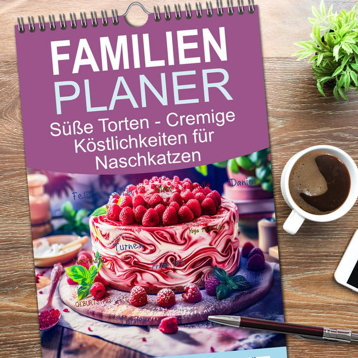 Süße Torten - Cremige Köstlichkeiten für Naschkatzen (CALVENDO Familienplaner 2026)