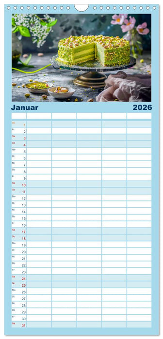 Süße Torten - Cremige Köstlichkeiten für Naschkatzen (CALVENDO Familienplaner 2026)