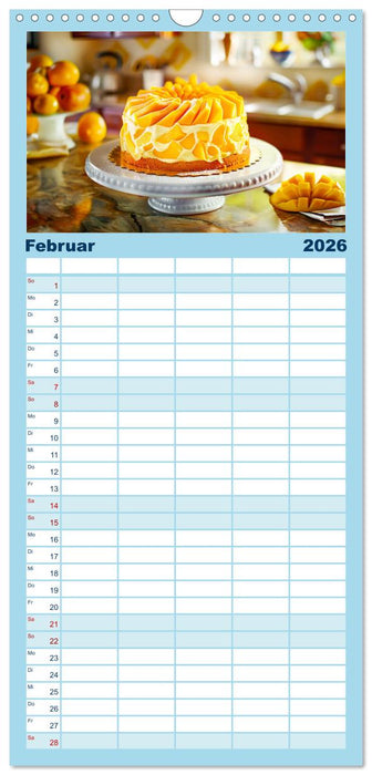 Süße Torten - Cremige Köstlichkeiten für Naschkatzen (CALVENDO Familienplaner 2026)