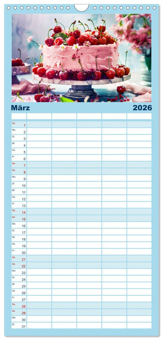 Süße Torten - Cremige Köstlichkeiten für Naschkatzen (CALVENDO Familienplaner 2026)