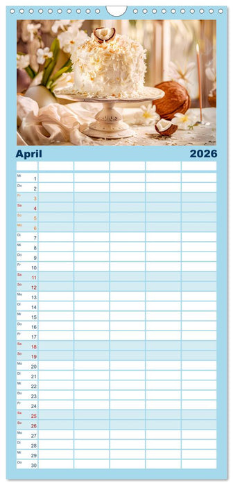 Süße Torten - Cremige Köstlichkeiten für Naschkatzen (CALVENDO Familienplaner 2026)