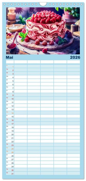 Süße Torten - Cremige Köstlichkeiten für Naschkatzen (CALVENDO Familienplaner 2026)