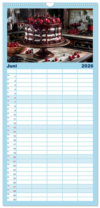 Süße Torten - Cremige Köstlichkeiten für Naschkatzen (CALVENDO Familienplaner 2026)