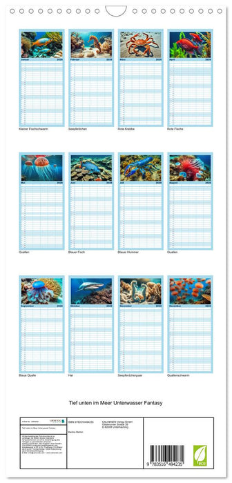 Tief unten im Meer Unterwasser Fantasy (CALVENDO Familienplaner 2026)