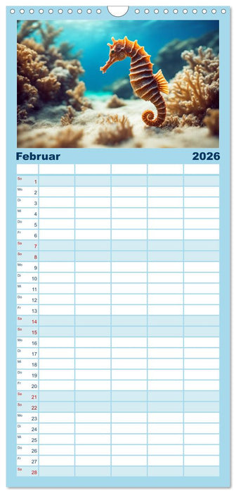 Tief unten im Meer Unterwasser Fantasy (CALVENDO Familienplaner 2026)