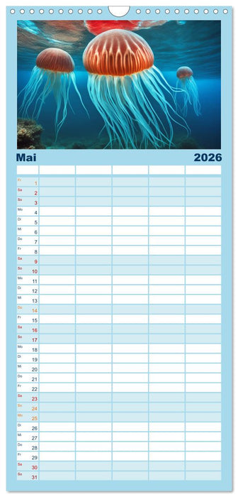 Tief unten im Meer Unterwasser Fantasy (CALVENDO Familienplaner 2026)