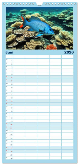 Tief unten im Meer Unterwasser Fantasy (CALVENDO Familienplaner 2026)