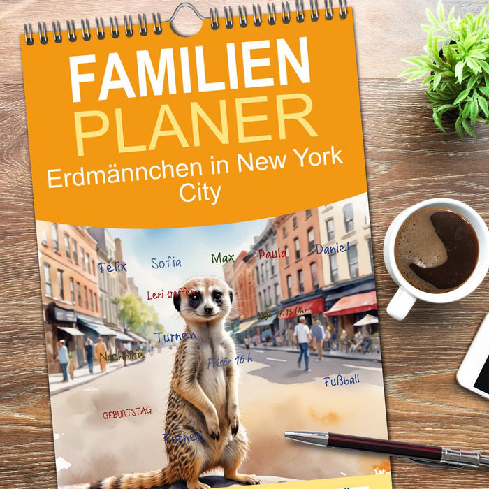 Erdmännchen in New York City (CALVENDO Familienplaner 2026)