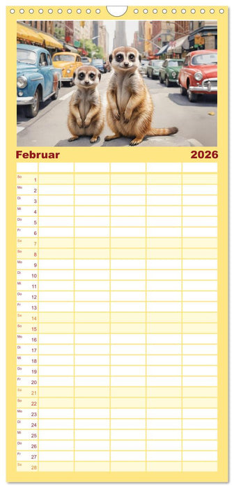 Erdmännchen in New York City (CALVENDO Familienplaner 2026)