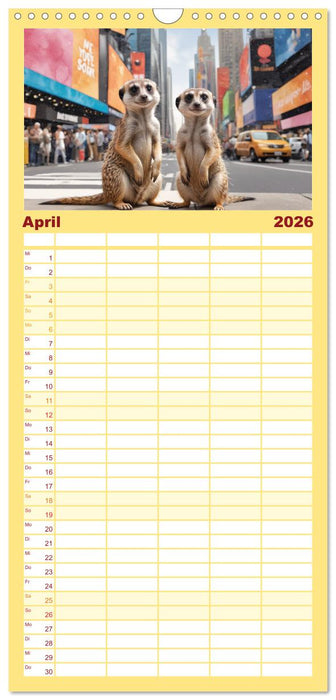 Erdmännchen in New York City (CALVENDO Familienplaner 2026)