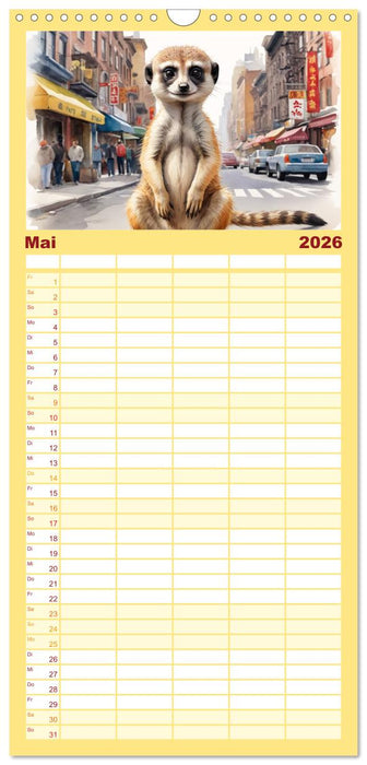 Erdmännchen in New York City (CALVENDO Familienplaner 2026)