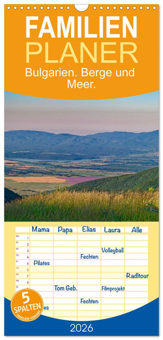 Bulgarien. Berge und Meer. (CALVENDO Familienplaner 2026)