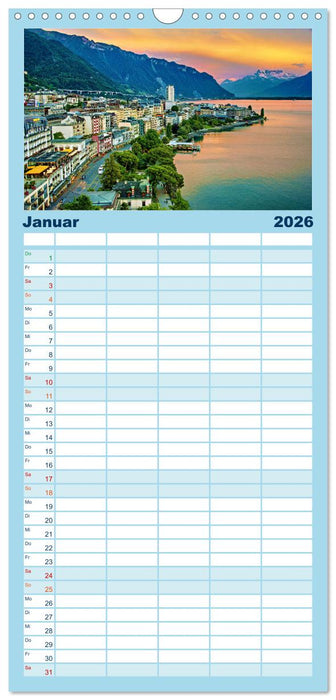 Montreux - ein Juwel am Ufer des Genfersees (CALVENDO Familienplaner 2026)
