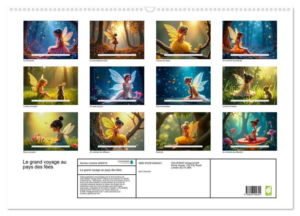 Le grand voyage au pays des fées (CALVENDO Calendrier mensuel 2026)