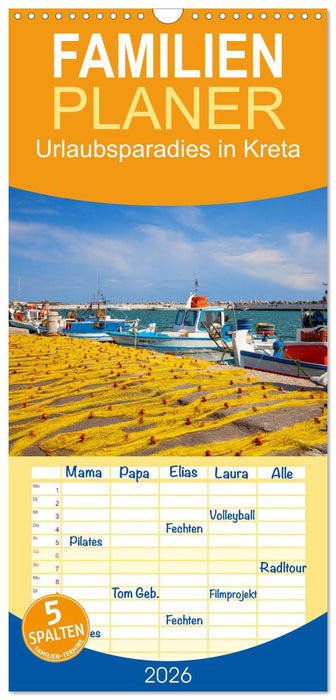 Urlaubsparadies in Kreta (CALVENDO Familienplaner 2026)