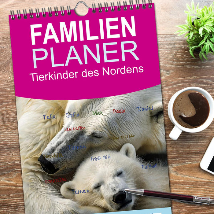 Tierkinder des Nordens (CALVENDO Familienplaner 2026)