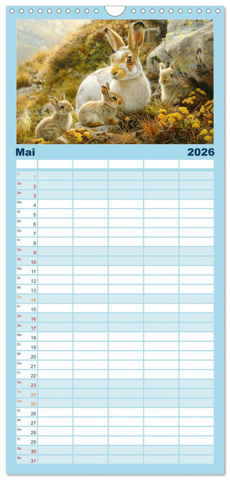 Tierkinder des Nordens (CALVENDO Familienplaner 2026)