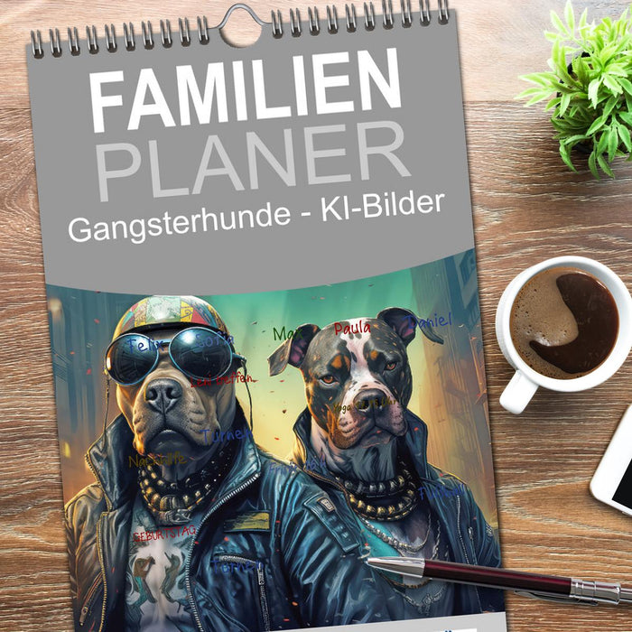 Gangsterhunde - KI-Bilder (CALVENDO Familienplaner 2026)