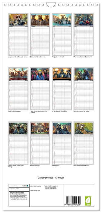 Gangsterhunde - KI-Bilder (CALVENDO Familienplaner 2026)
