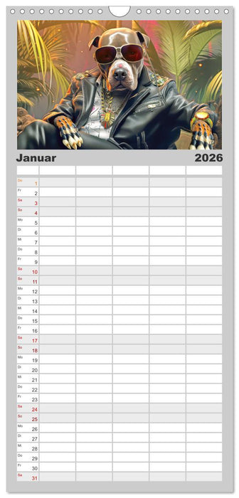 Gangsterhunde - KI-Bilder (CALVENDO Familienplaner 2026)