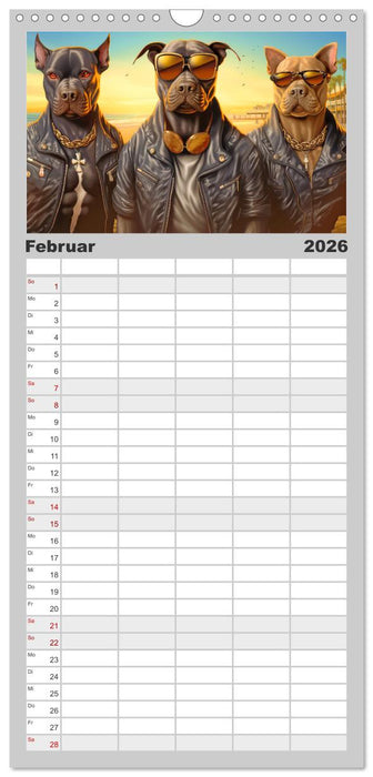 Gangsterhunde - KI-Bilder (CALVENDO Familienplaner 2026)