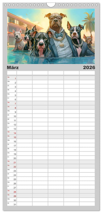 Gangsterhunde - KI-Bilder (CALVENDO Familienplaner 2026)