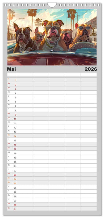Gangsterhunde - KI-Bilder (CALVENDO Familienplaner 2026)