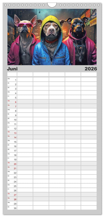 Gangsterhunde - KI-Bilder (CALVENDO Familienplaner 2026)